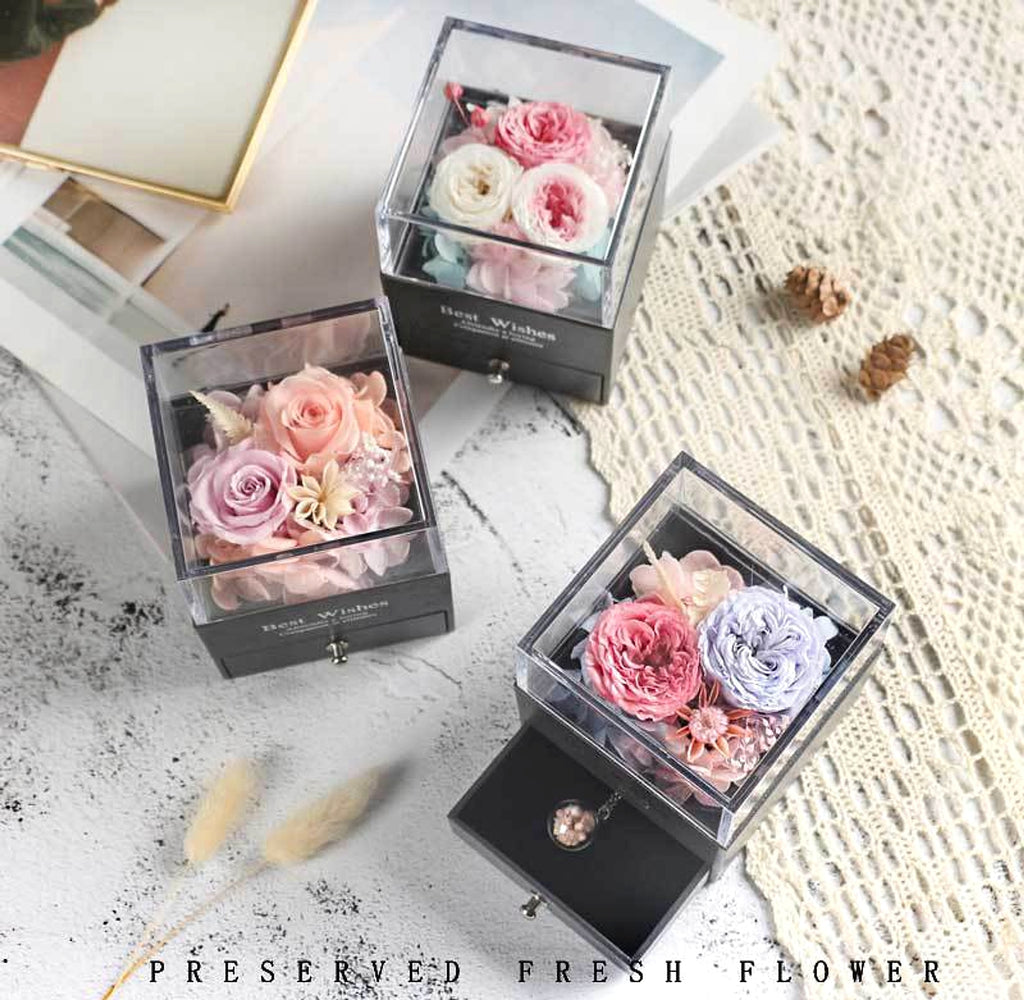 Eternal Flower Rose Jewelry Box for Birthday Presents Valentines Day Wedding Gift - enhanced image 7