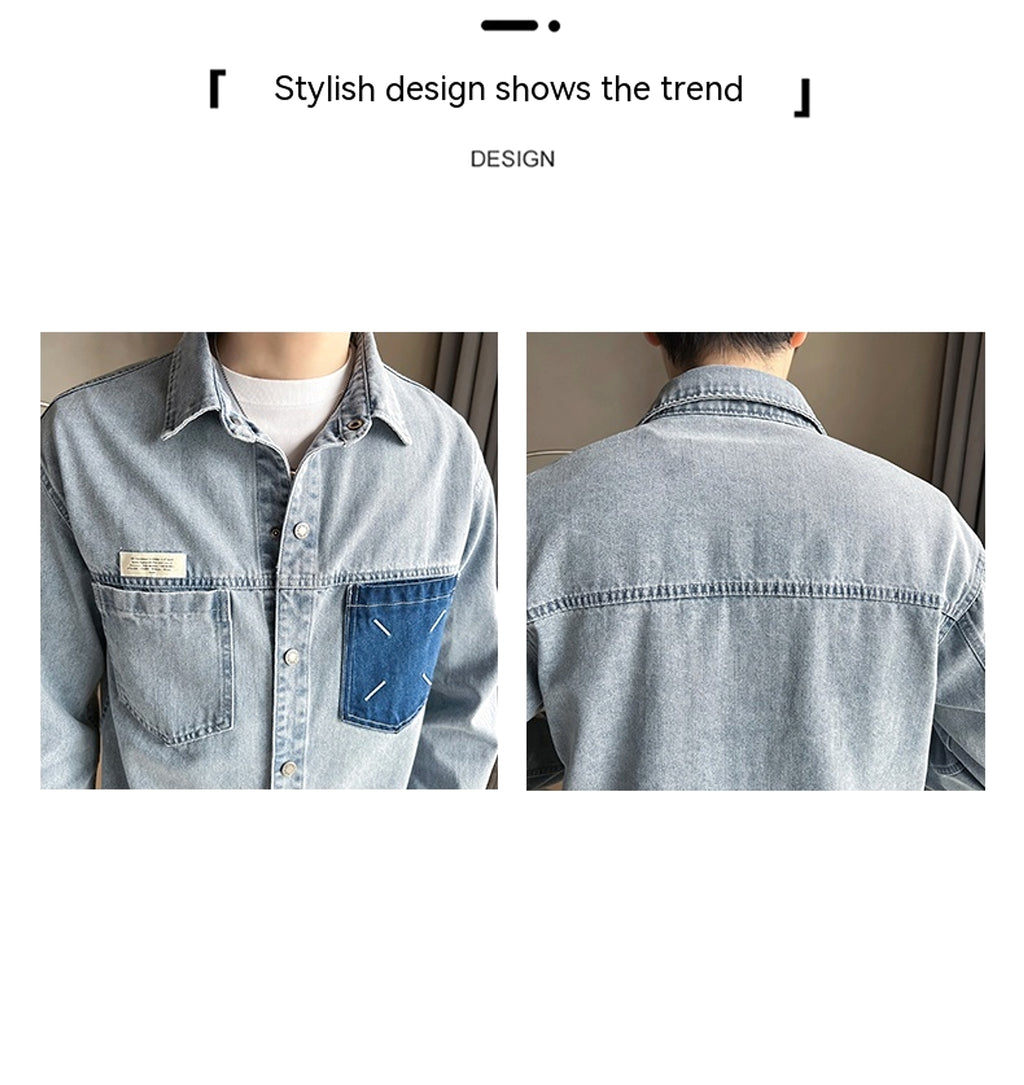 Fashion Brand Denim DressShirt - enhanced image 7