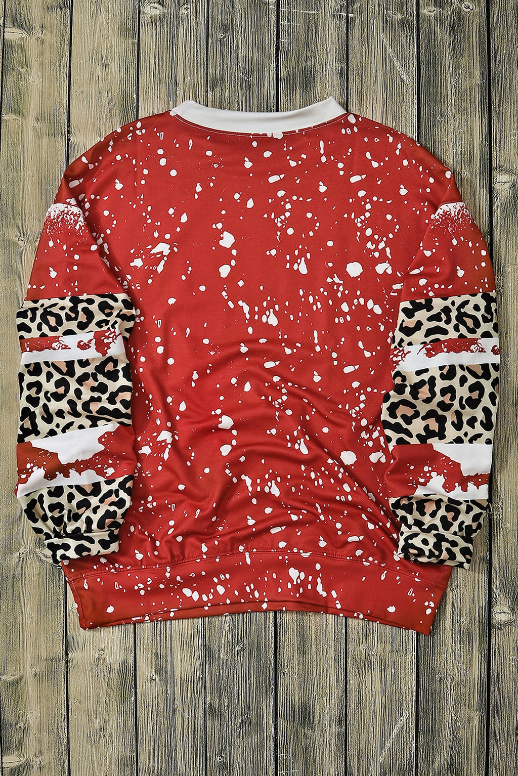Fiery Red Tie-Dye Leopard Long Sleeve Top - enhanced image 7