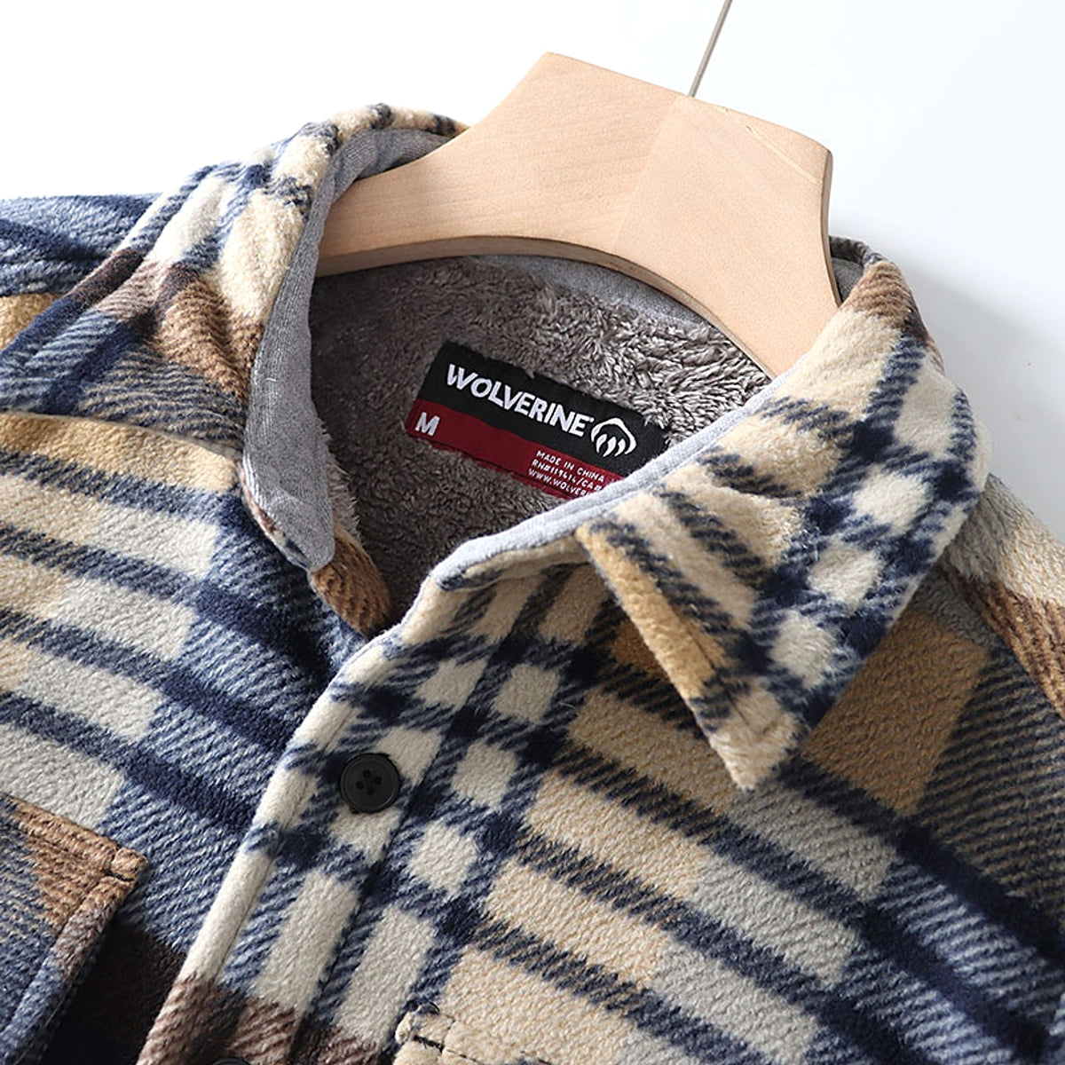 Flannel Plaid Warm Leisure Lapel Long Sleeve DressShirt - enhanced image 7