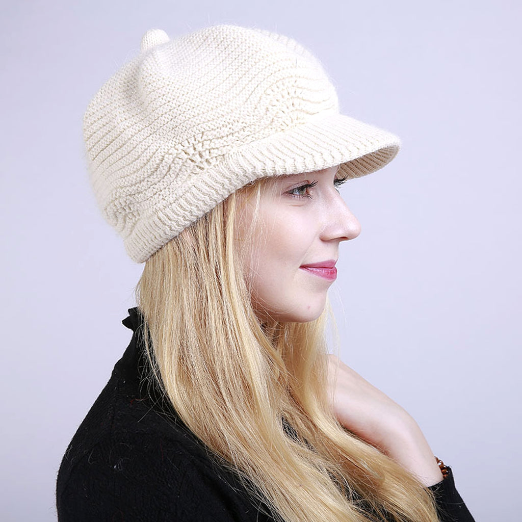 Fleece Fashion Warm Ladies Knitted Hat - enhanced image 7