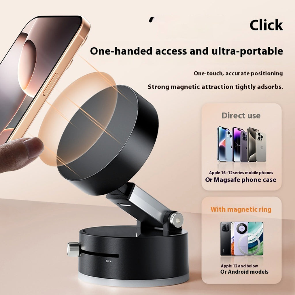 Foldable Magnetic Vacuum Car Phone Holder Foldable Suction Cup With Suction Cup Hands-Free Navigation For Smart Phone - enhanced image 7