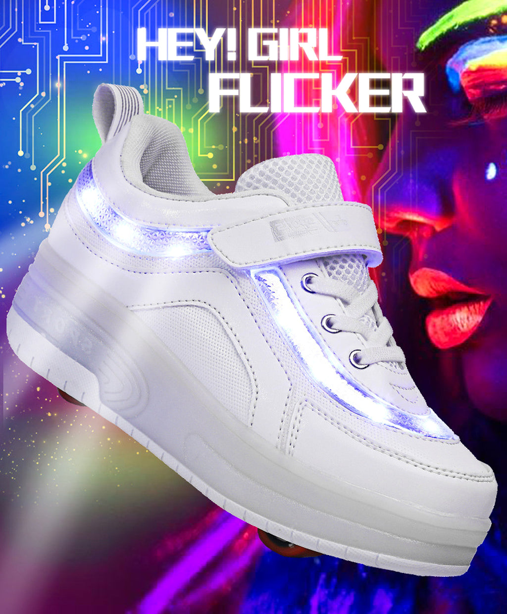 Glowing Skate Roller Sneakers - enhanced image 7