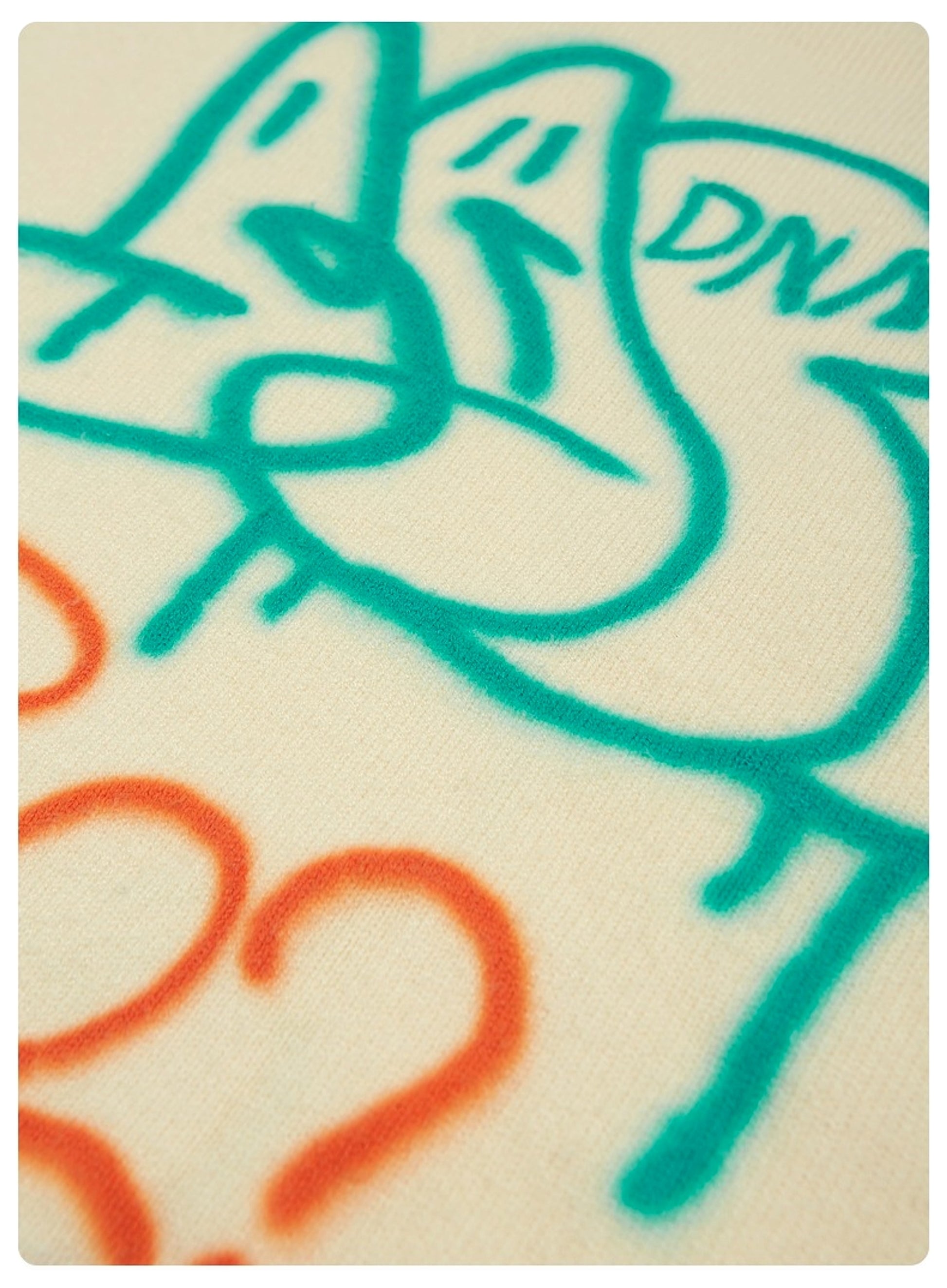 Graffiti Printed Loose Warm Sweater Women - enhanced image 7