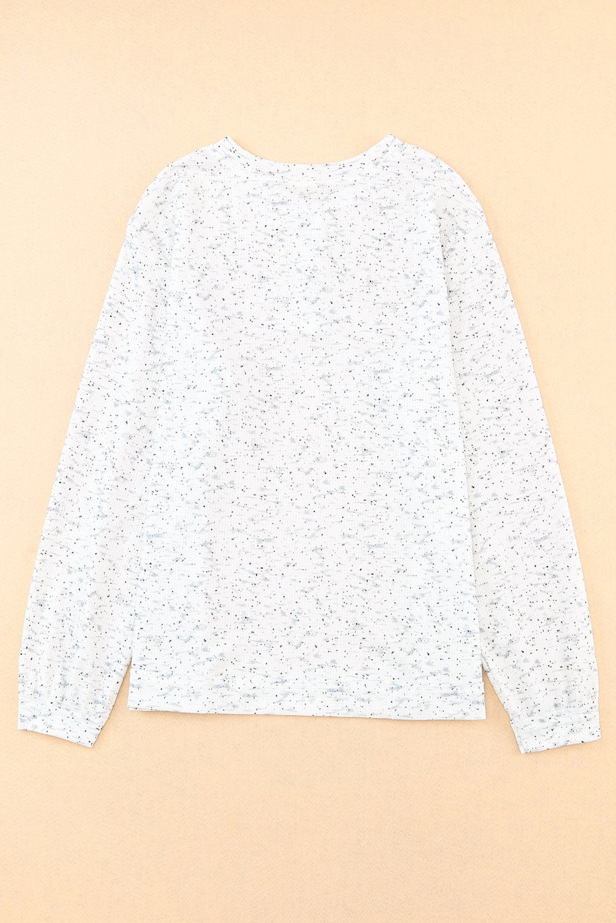Gray Slouchy Heather Rib Knit Long Sleeve Henley Top - enhanced image 7