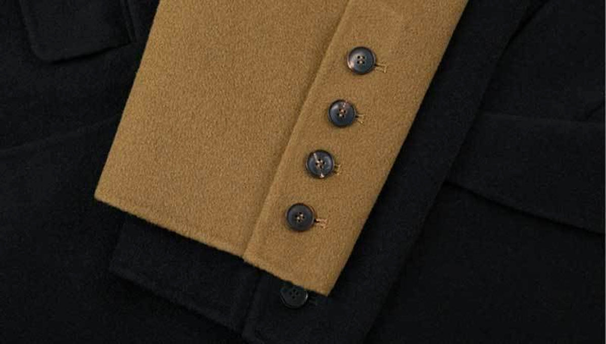 Gun Collar Double-faced Woolen Goods Woolen Suit Wool Coat For Men - enhanced image 7