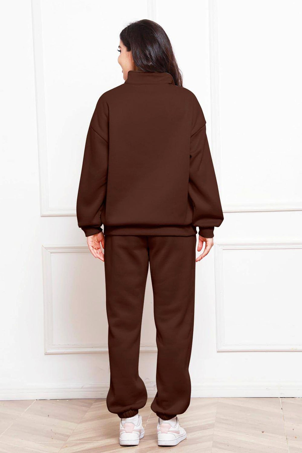 Half Zip Long Sleeve Sweatshirt and Pants Set - enhanced image 7