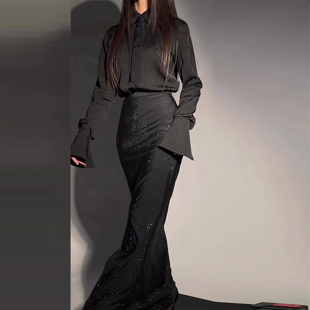 Heavy Industry Hot Diamond Split Wrap Hip Skirt Set - enhanced image 7