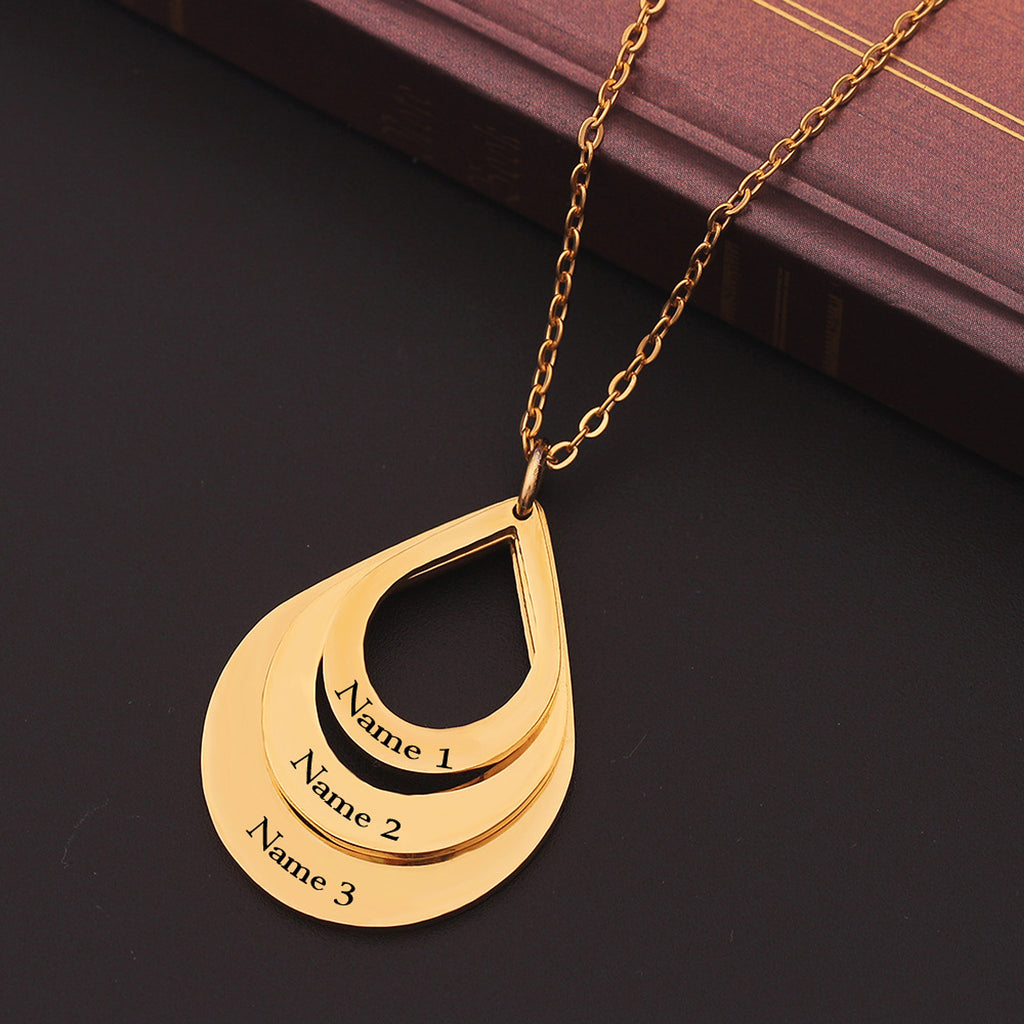 HF™ – Teardrop Engraving Necklace | Personalized Trio - enhanced image 7