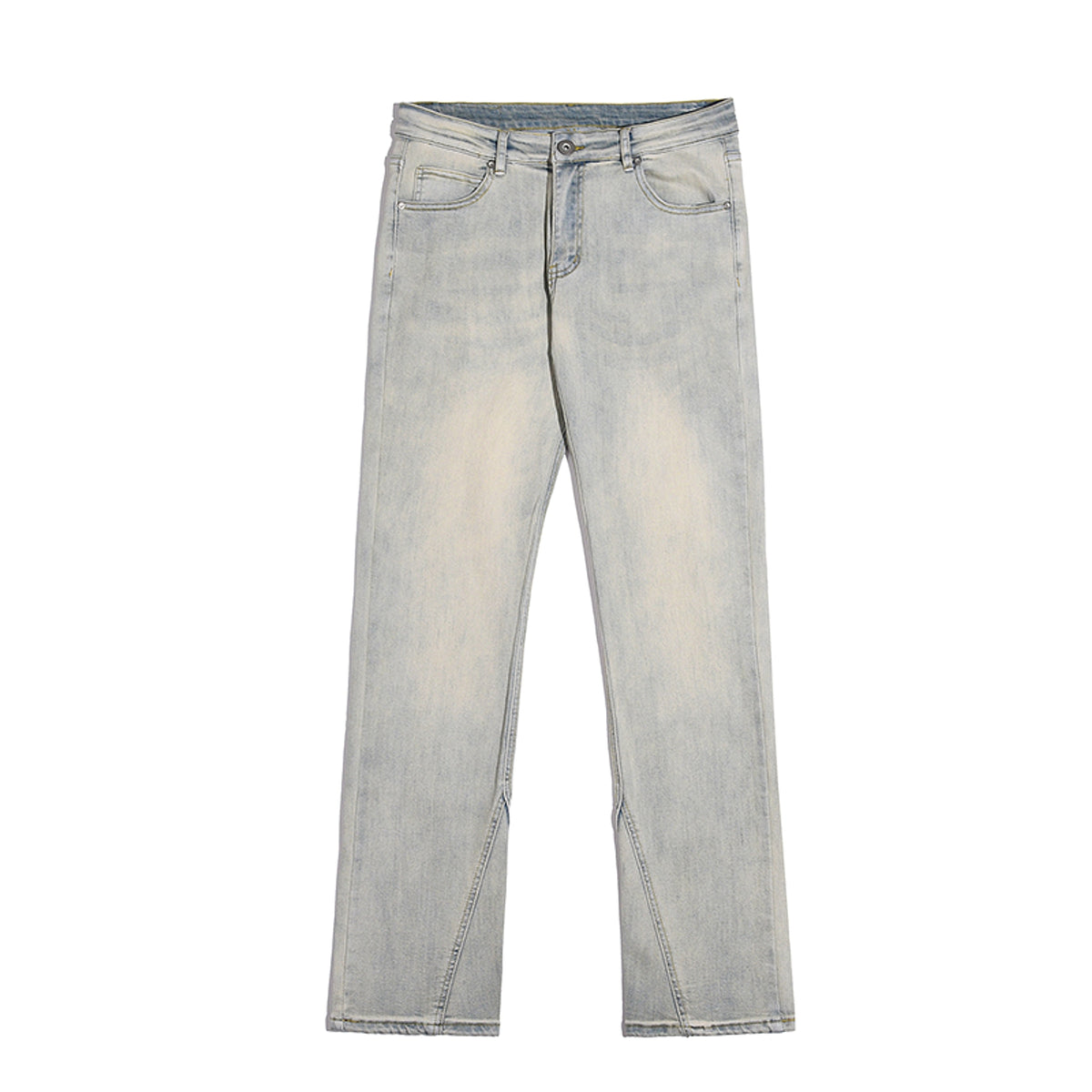 High Street Yellow Mud Washed And Distressed Men's Casual Pants - enhanced image 7