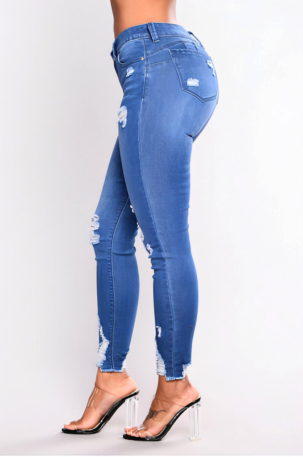 High waist stretch slim pencil feet pants - enhanced image 7