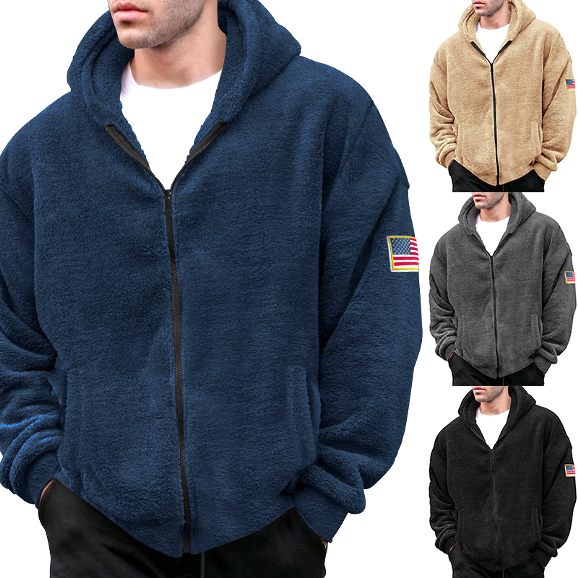Hooded Zipper Casual Jacket Men - enhanced image 7