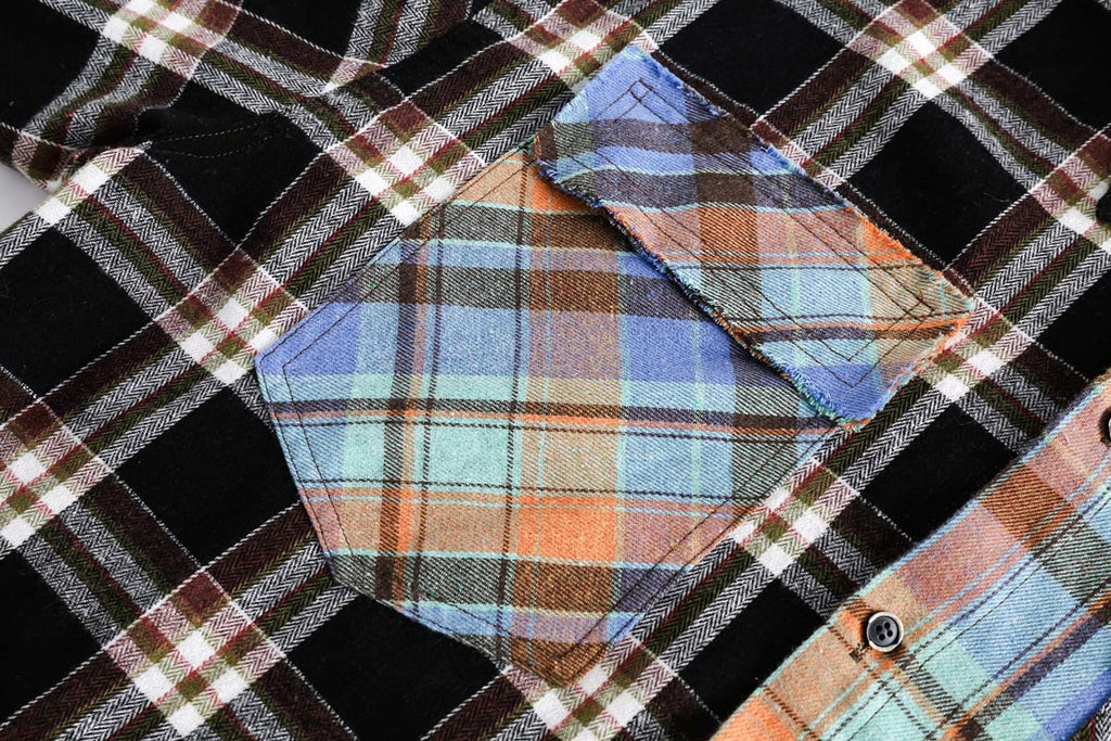 Japanese Trendy Spliced Plaid Blouse DressShirt CS51 - enhanced image 7