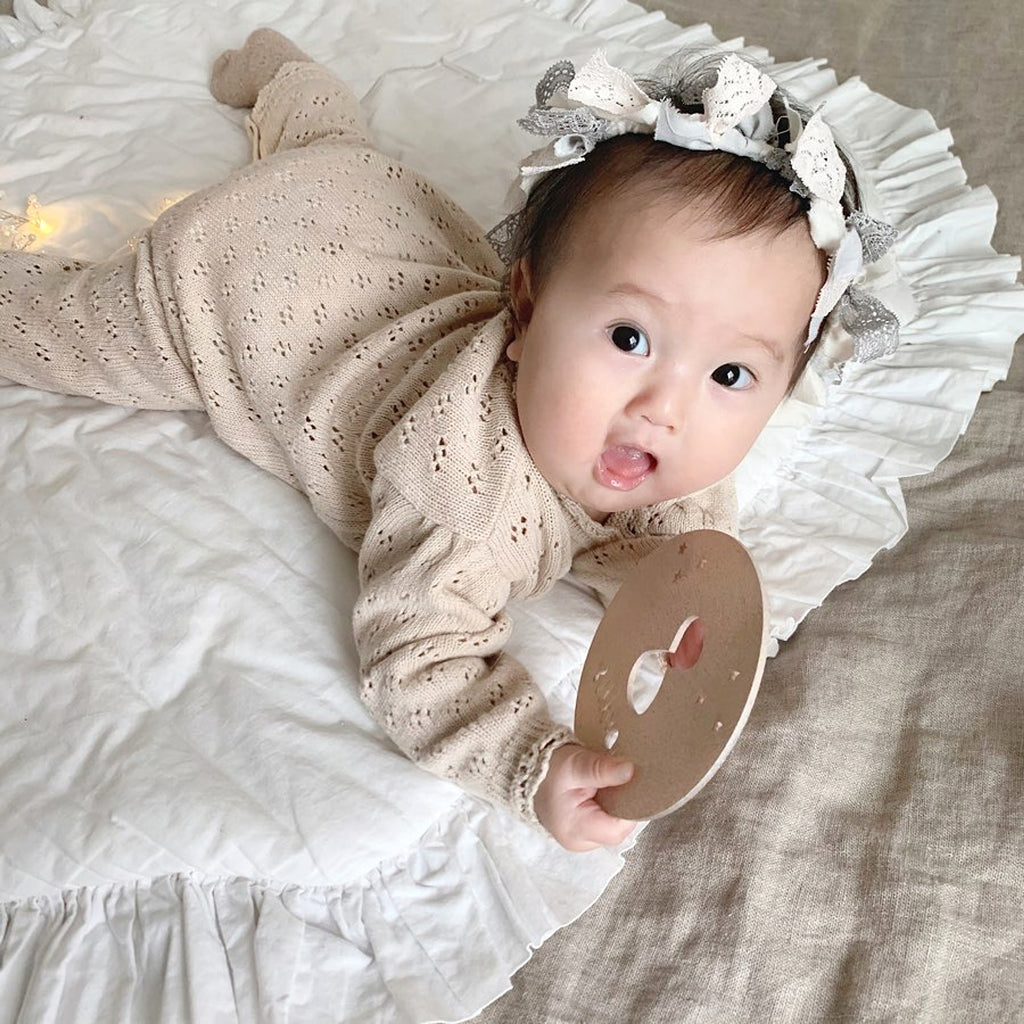 LaceNest™ – Knitted Hollow Baby Romper with Hat - enhanced image 7