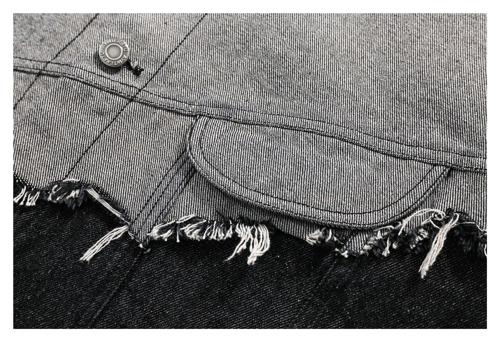 Lapel Denim Jacket For Men And Women - enhanced image 7
