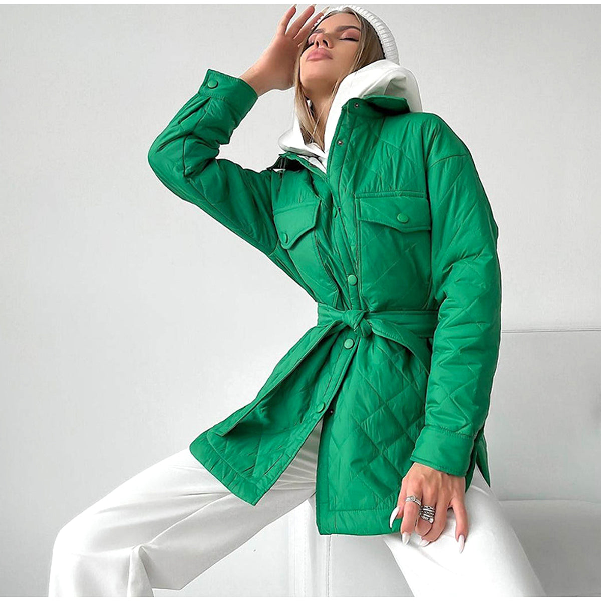 Long Breasted Lapel Cotton Jacket – 25 Edition - enhanced image 7
