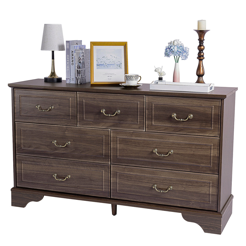 Lunelux™ – 7-Drawer Chest of Drawers (P2 MDF, Walnut Finish) - enhanced image 7