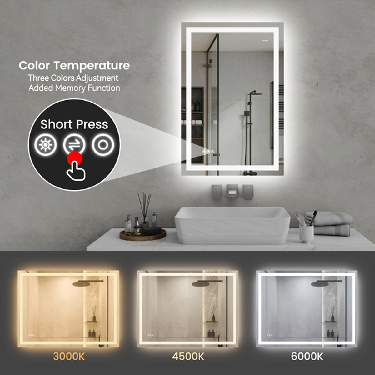 LuneluX_Home – Lumière LED Mirror (24" x 36") - enhanced image 7