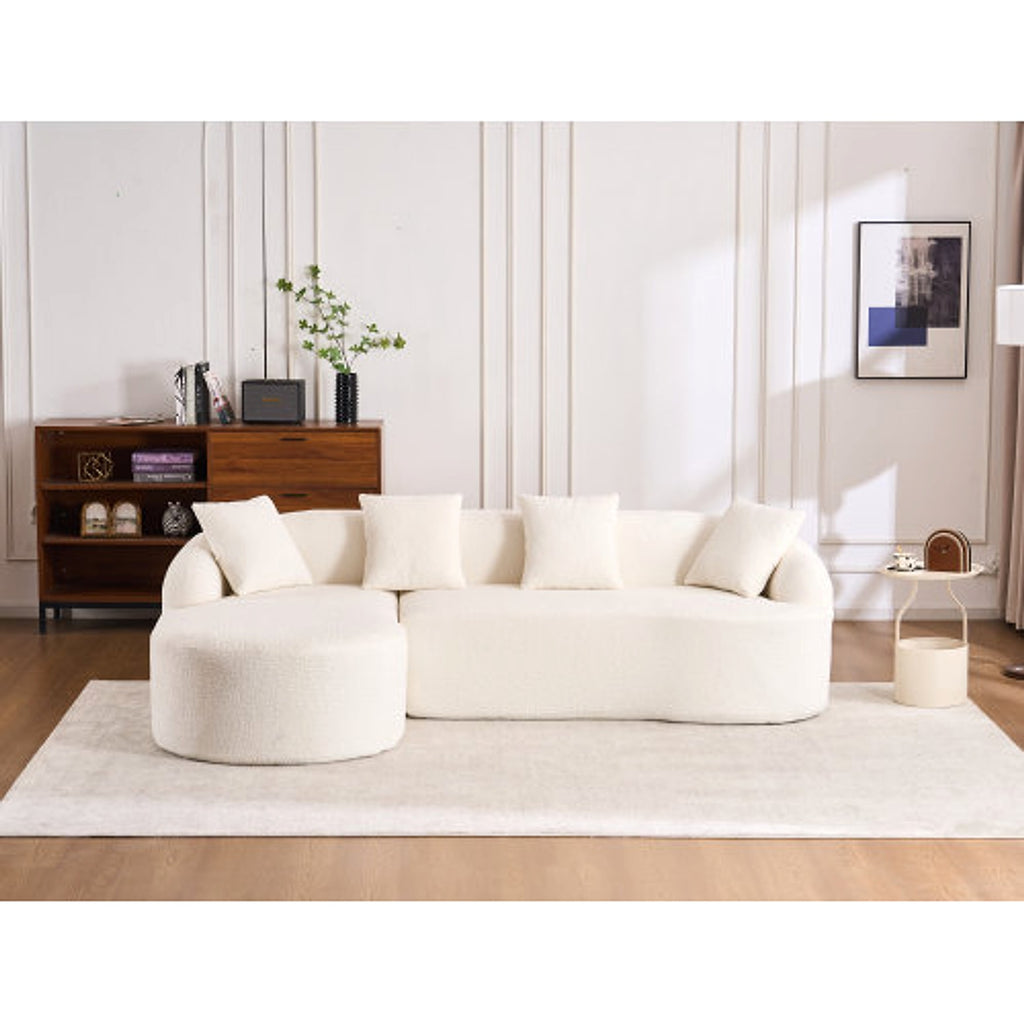 LuxeForm™ – Grey Compression Sofa with Chaise Lounge & 4 Pillows (US Warehouse) - enhanced image 7