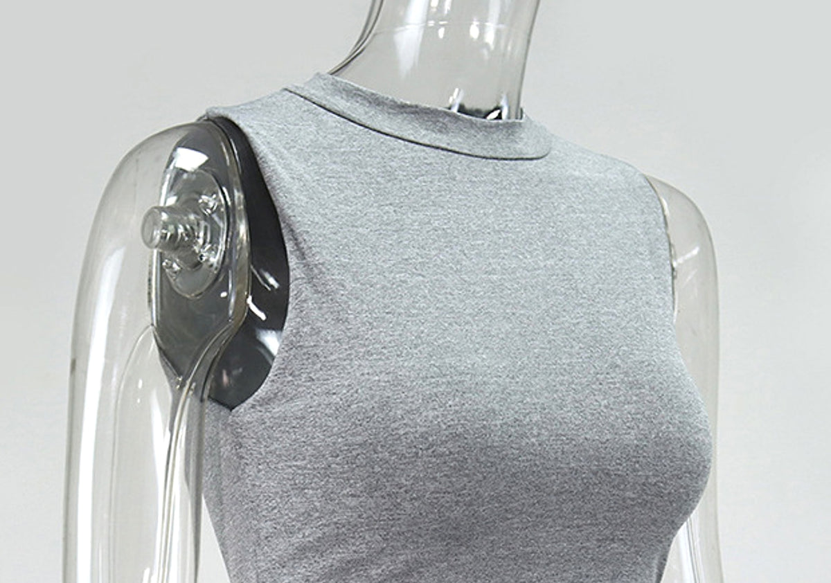 Medium Length Irregular Vest Dress - enhanced image 7