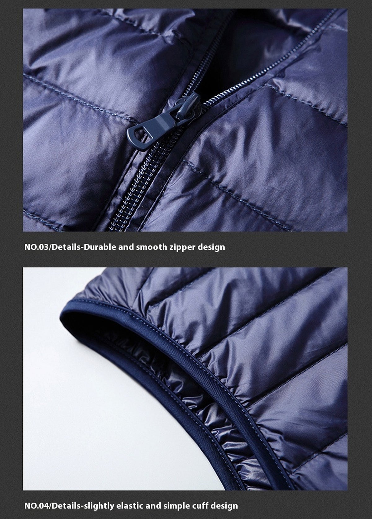 Men's And Women's Vest Coat Short Light Vest Stand Collar Top - enhanced image 7