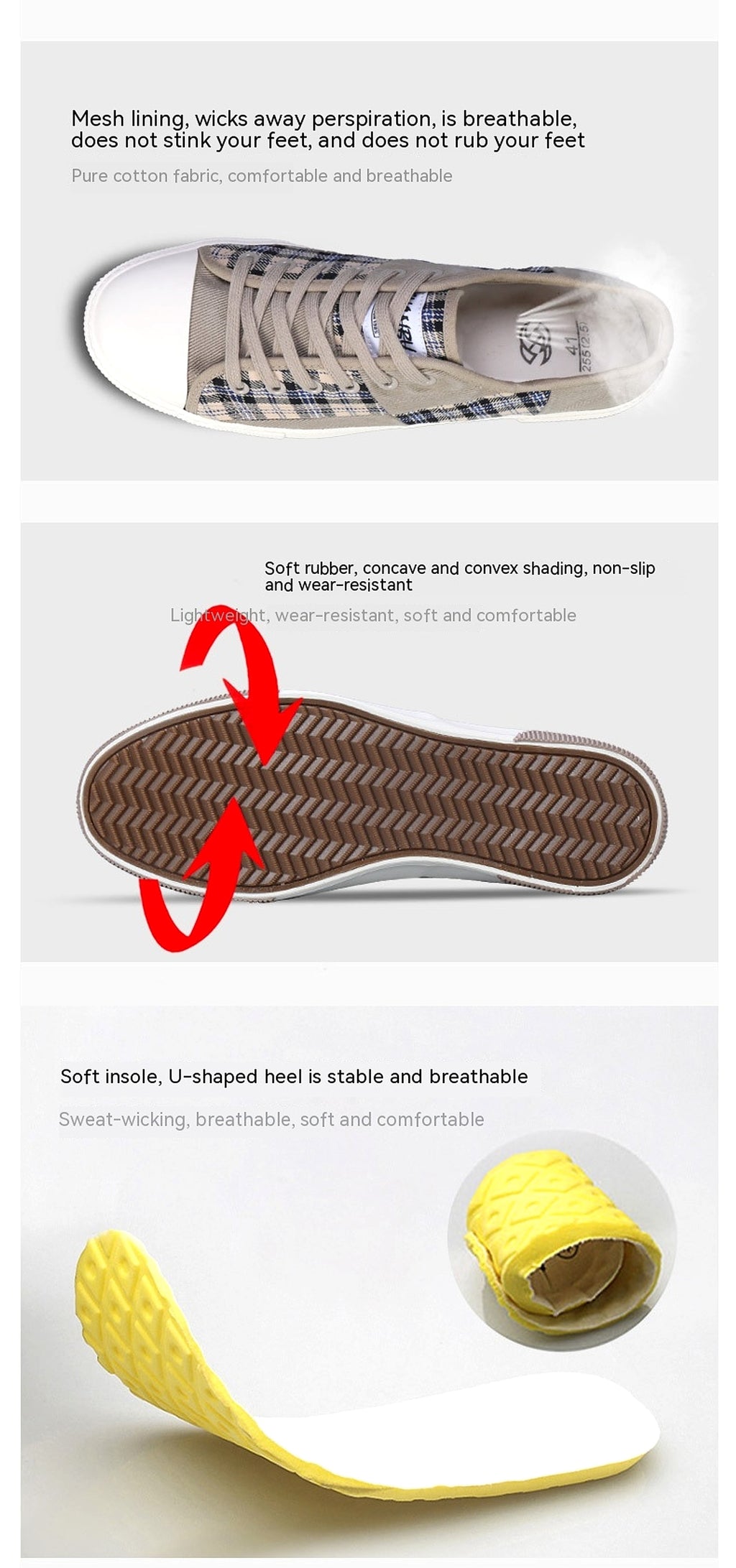 Men's Canvas Lightweight Height Increasing Stitching Casual Low Top Sneakers Shoes - enhanced image 7
