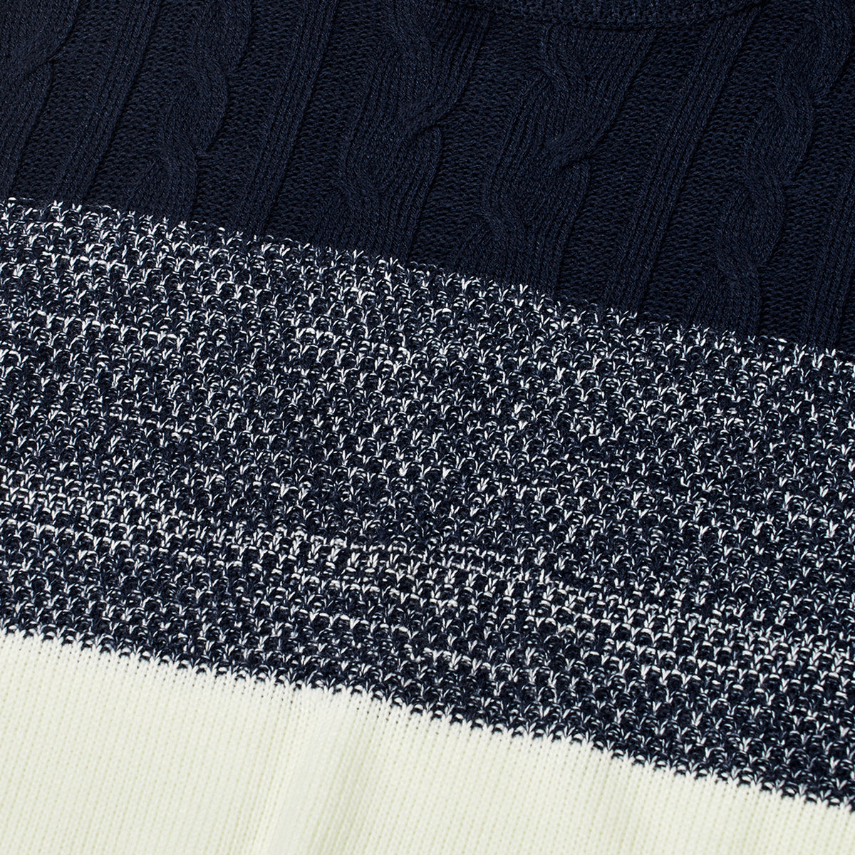 Men's Casual Color Block Long Sleeve Cable Knit Pullover Sweater - enhanced image 7