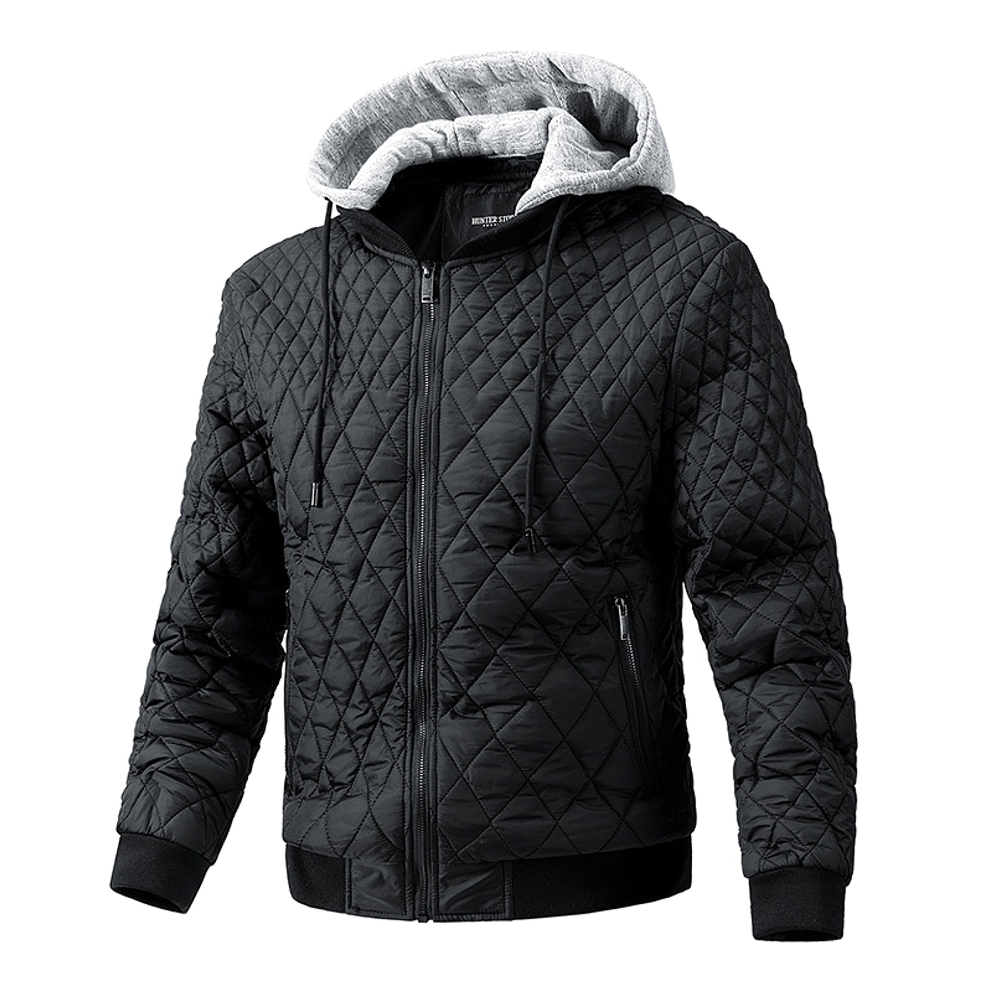 Men's Casual Jacket Quilted Cotton Removable Hood Jacket - enhanced image 7