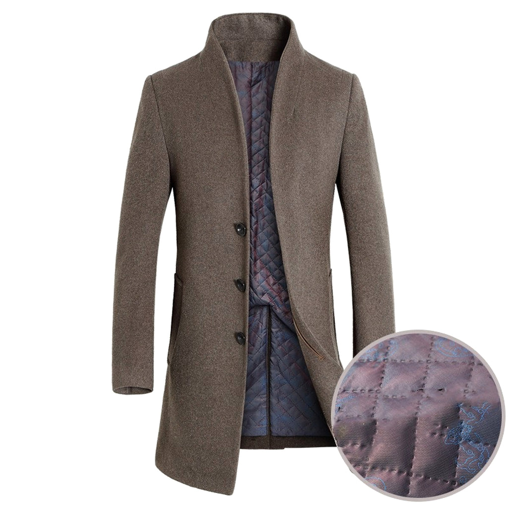 Men's casual woolen trench coat - enhanced image 7