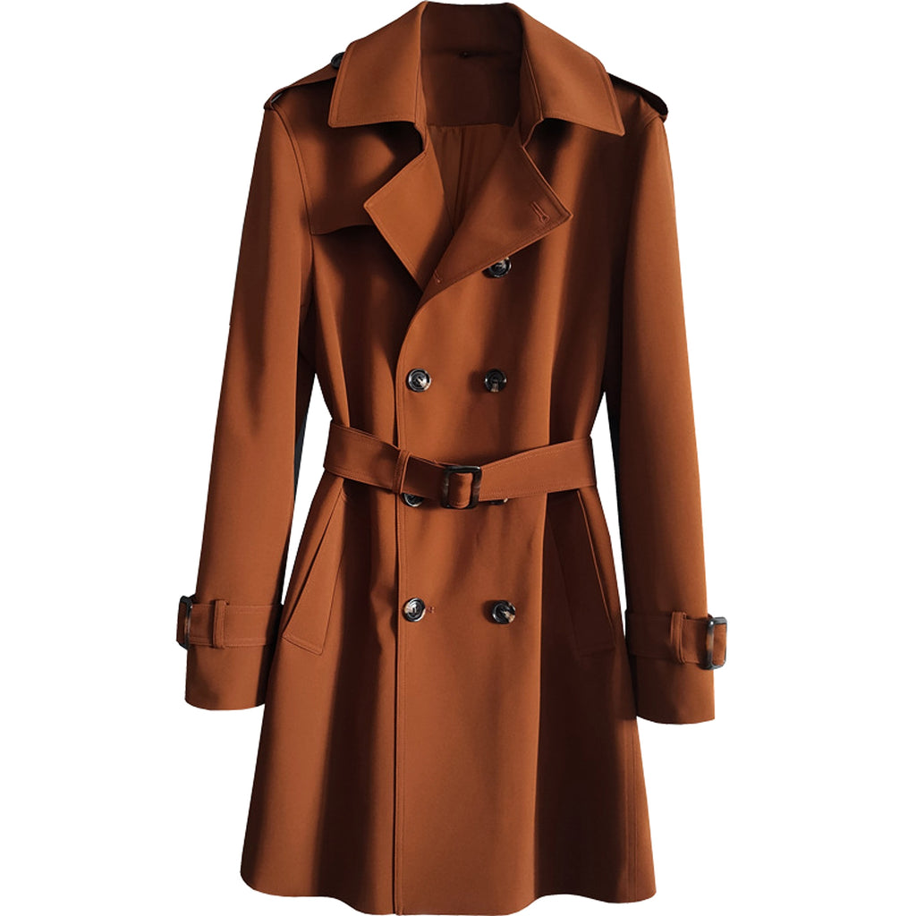 Men's Classic Double-breasted Trench Coat Long - enhanced image 7