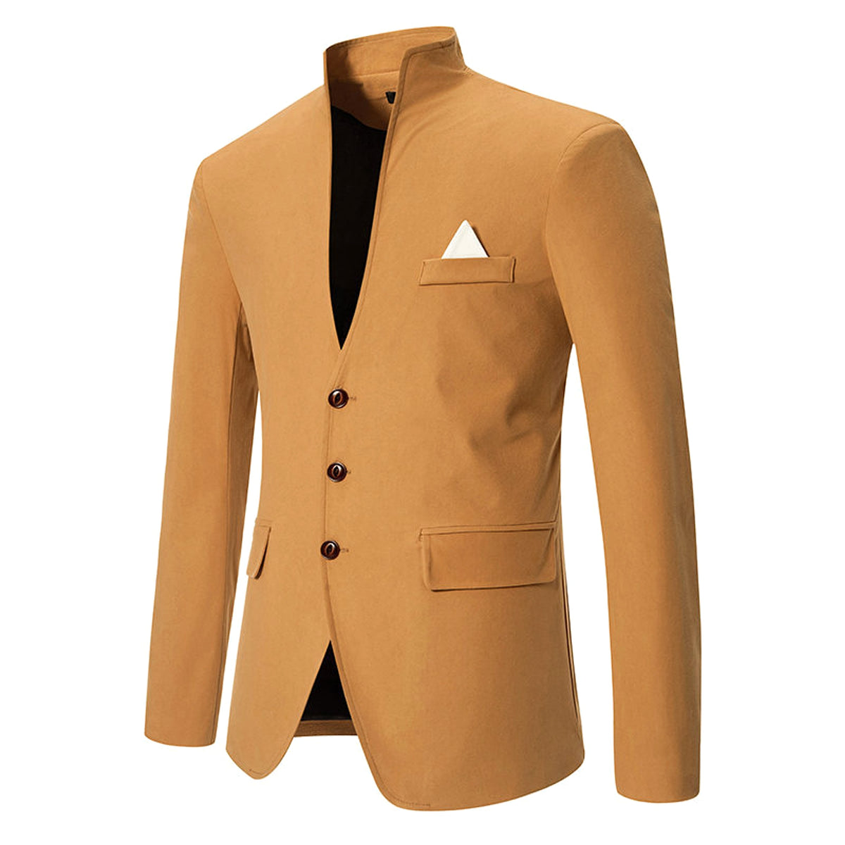 UrbanEdge™ – Color Stitching Mandarin Collar Blazer - enhanced image 7