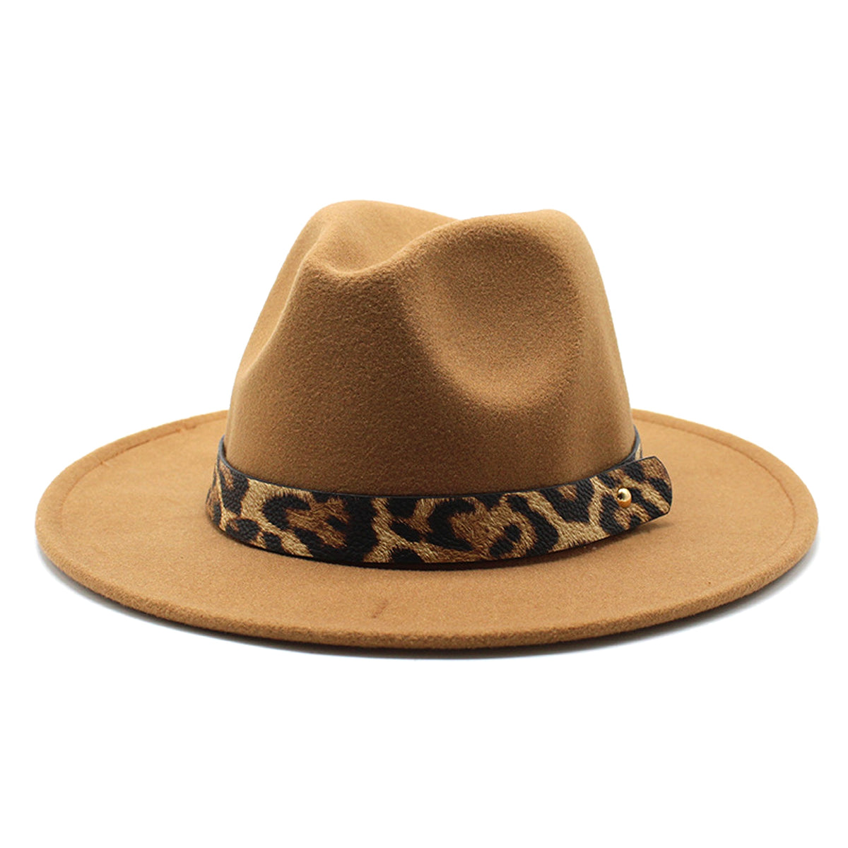 Men's Fashion Leopard Print Woolen Big Brim Top Hat - enhanced image 7