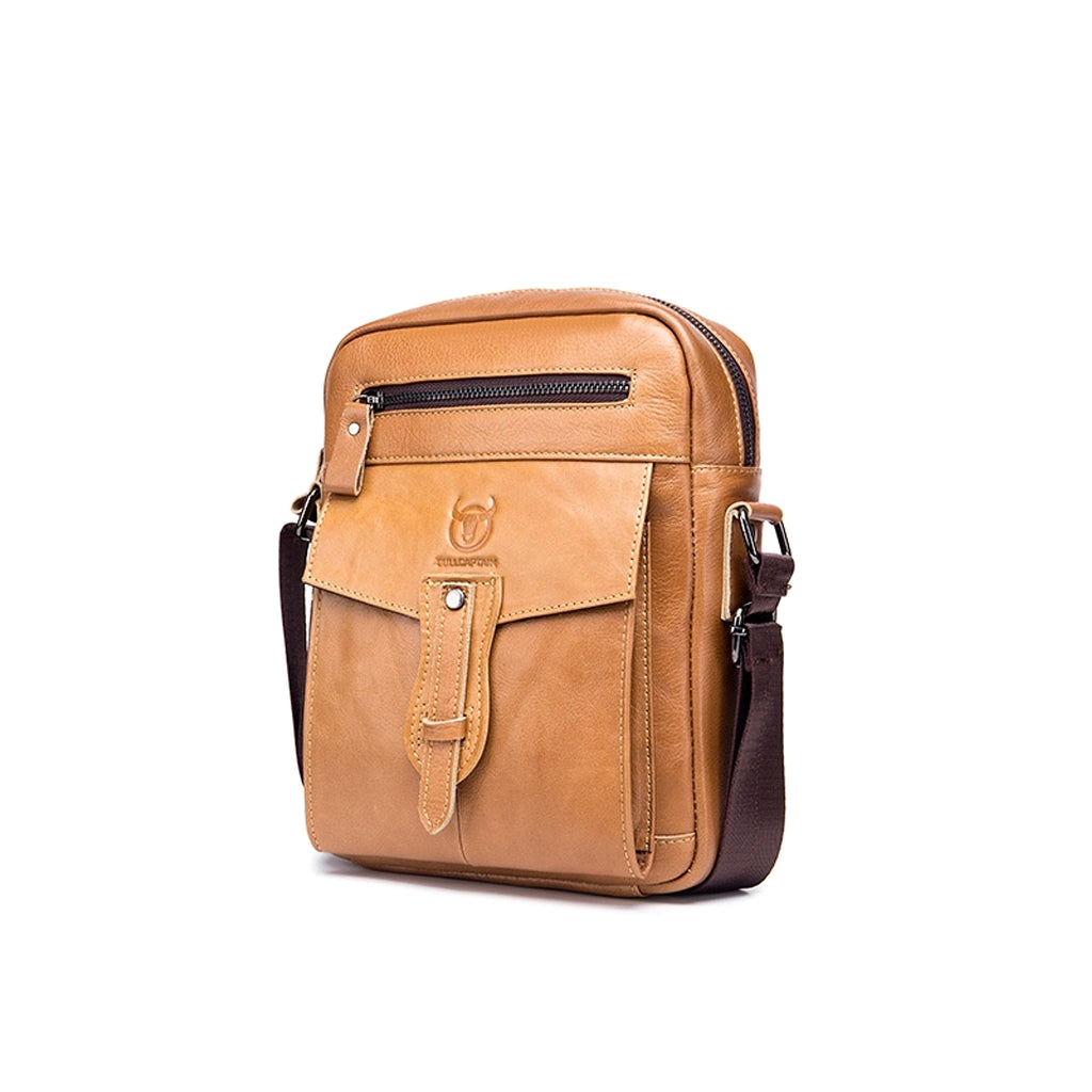 Men's First Layer Cowhide Large Capacity Shoulder Messenger Bag - enhanced image 7