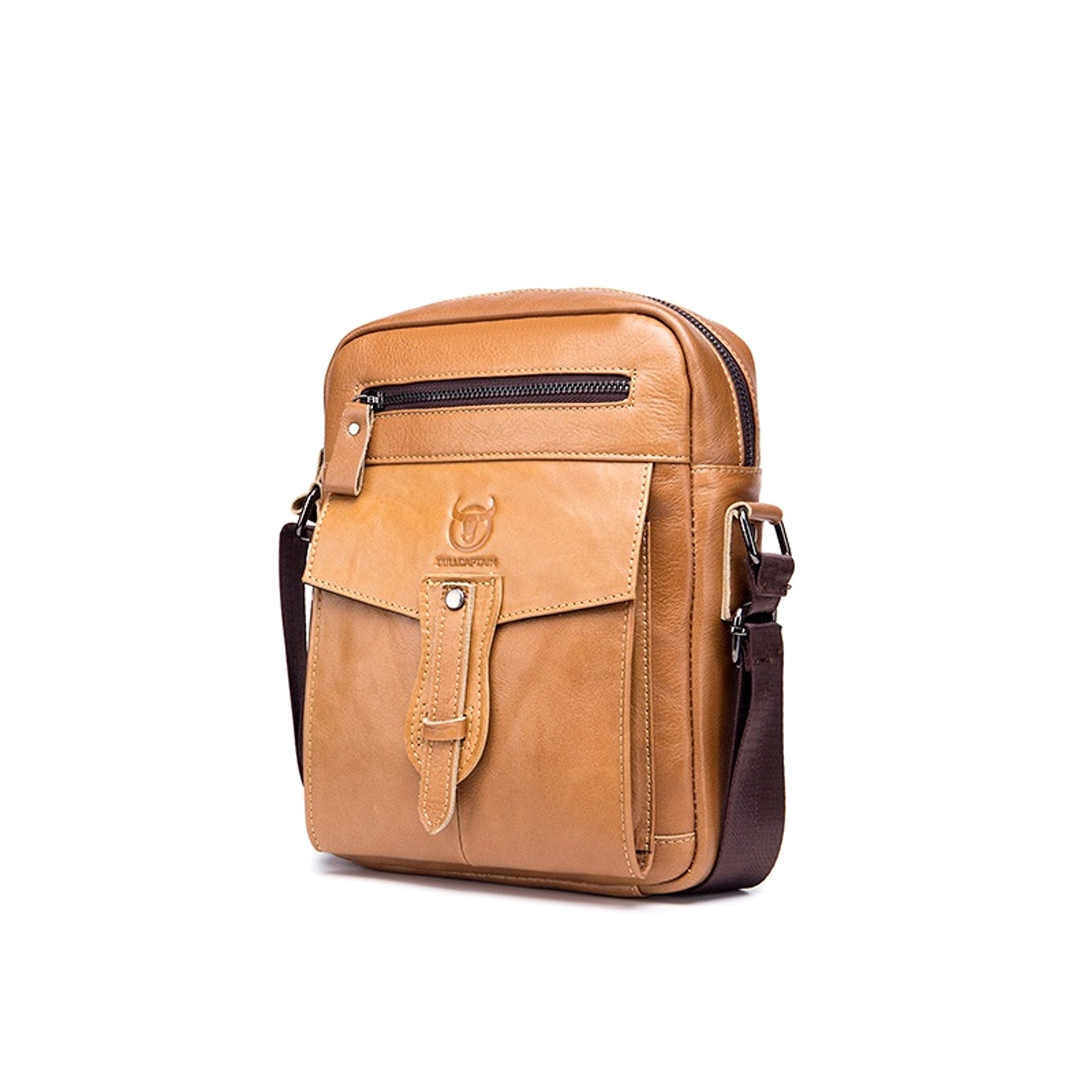 Men's First Layer Cowhide Large Capacity Shoulder Messenger Bag - enhanced image 7