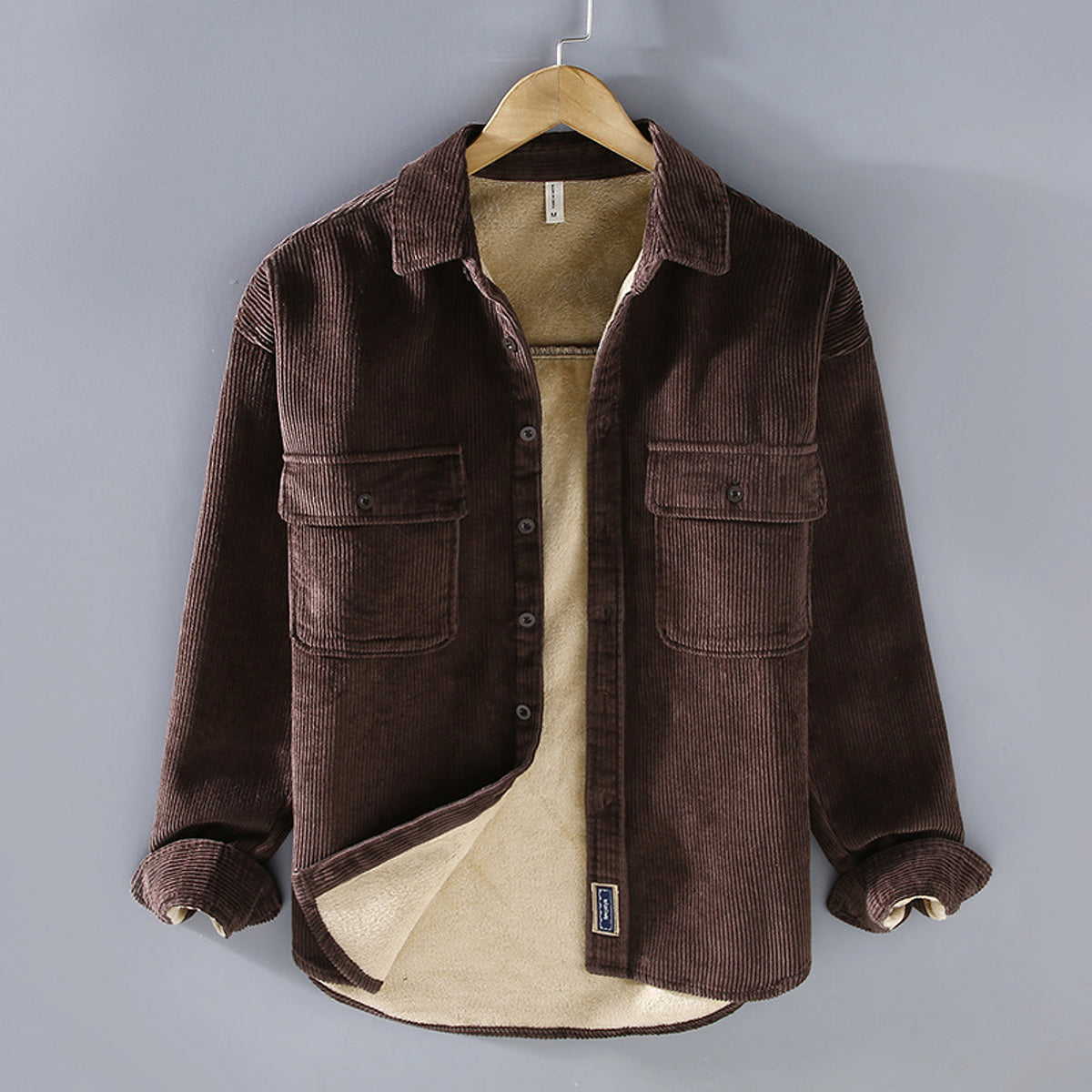 A.1 Men's Fleece Lined Padded Warm Keeping Casual Coat Shirt - enhanced image 7