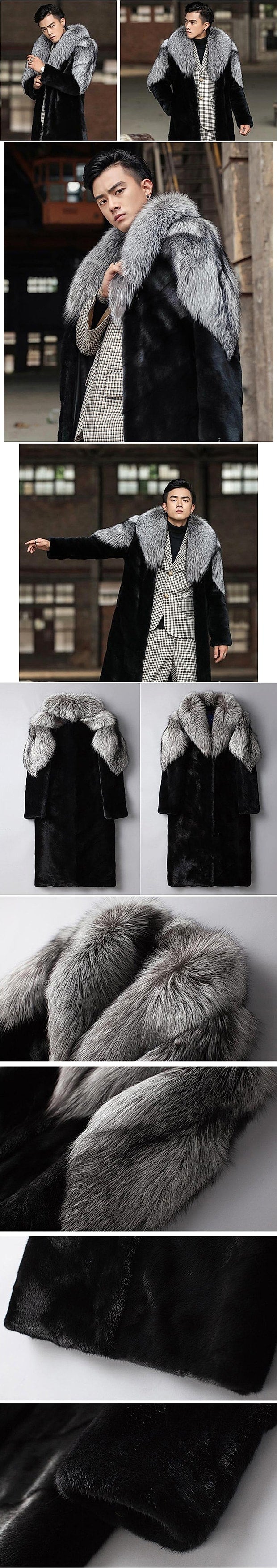 Men's Fur Trench Coat - enhanced image 7