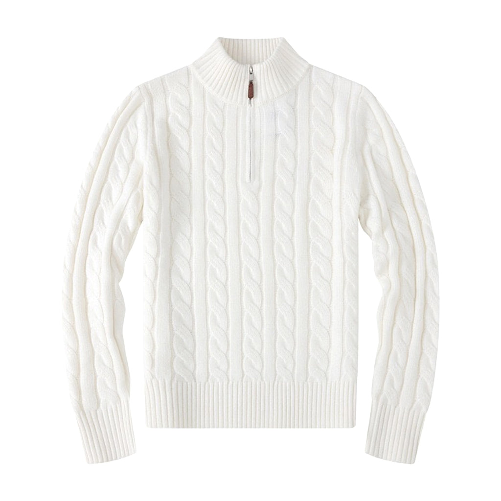Men's Half-height Zip Twist Knit Bottoming Shirt - enhanced image 7