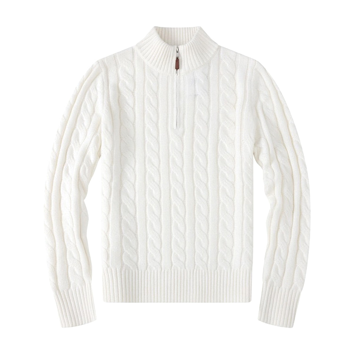 Men's Half-height Zip Twist Knit Bottoming Shirt - enhanced image 7