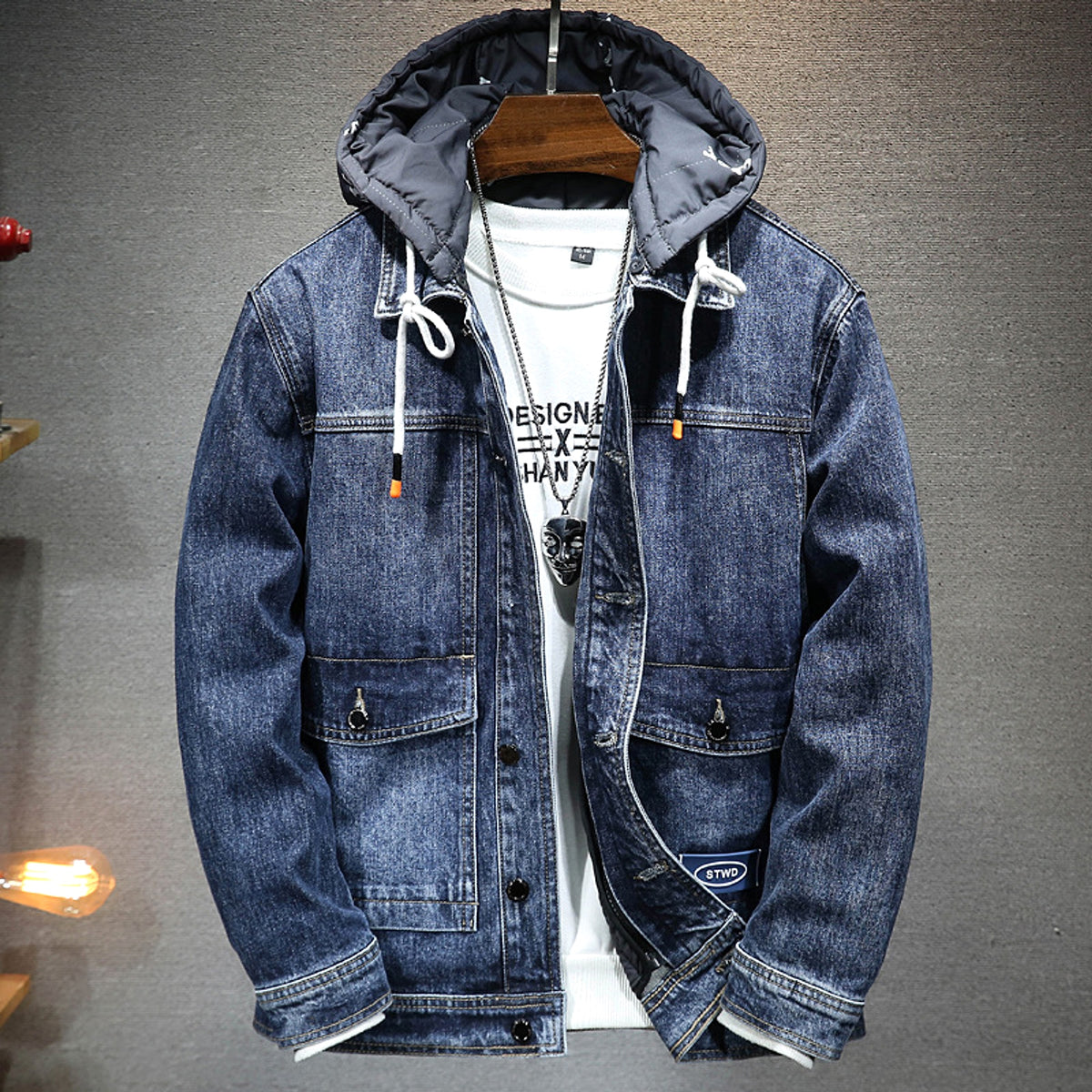 Men's Loose Hooded Thickened Fleece Jacket - enhanced image 7
