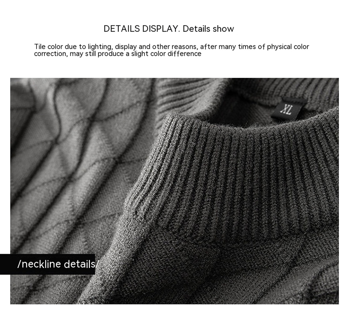 Men's Plus Size Knitted Sweater - enhanced image 7