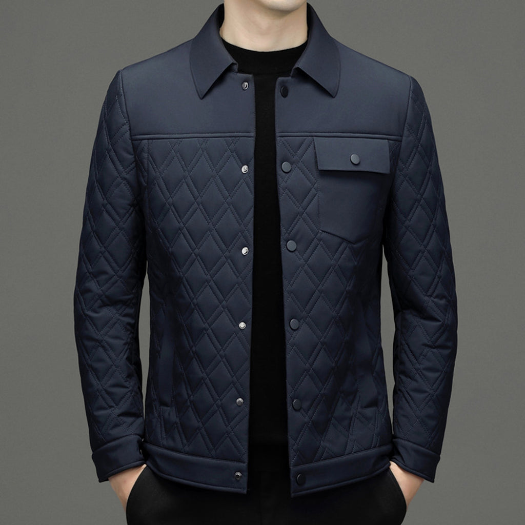 Men's Simple Casual Cotton-padded Jacket With Mulberry Silk - enhanced image 7