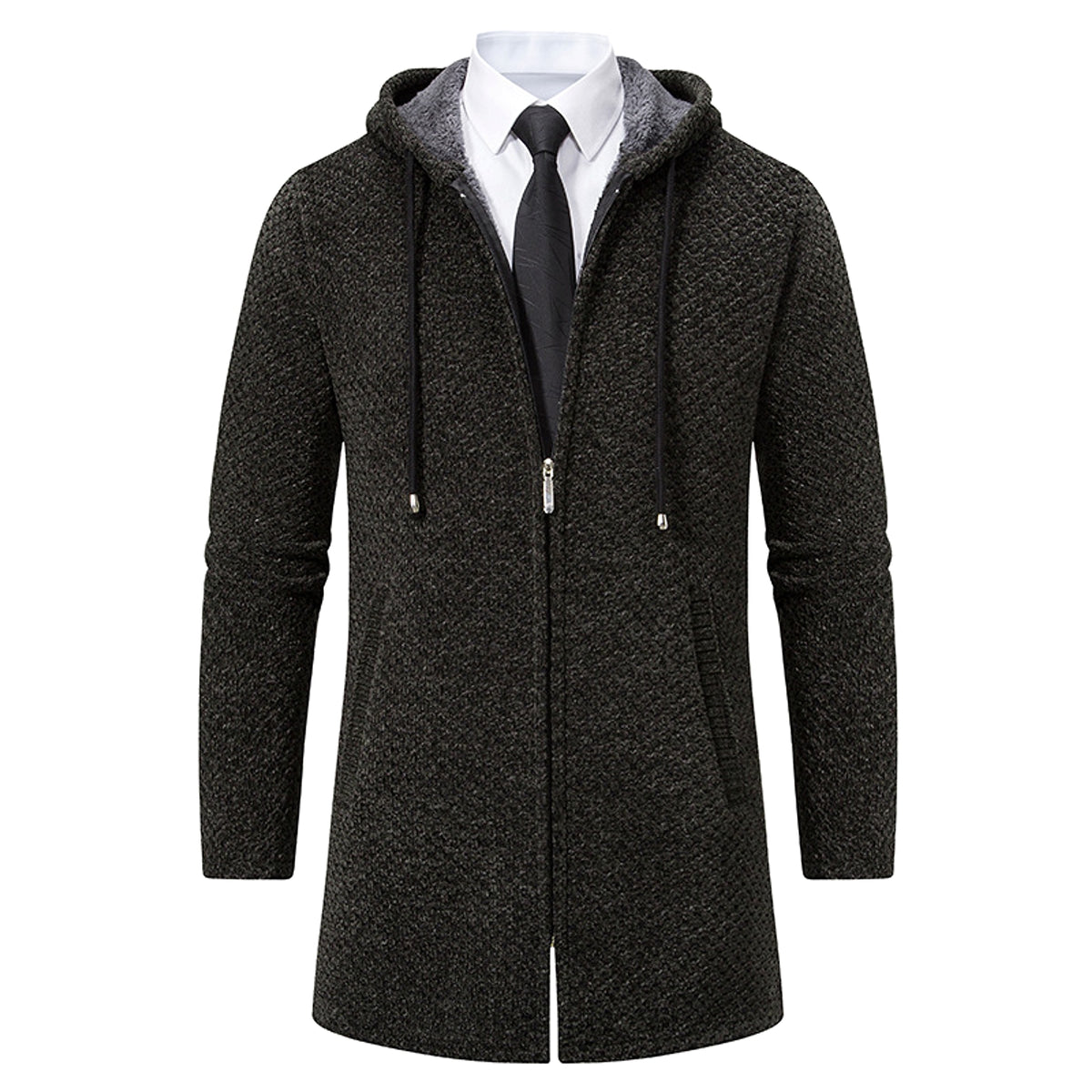 A.1 Men's Solid Color Cardigan Sweater - enhanced image 7
