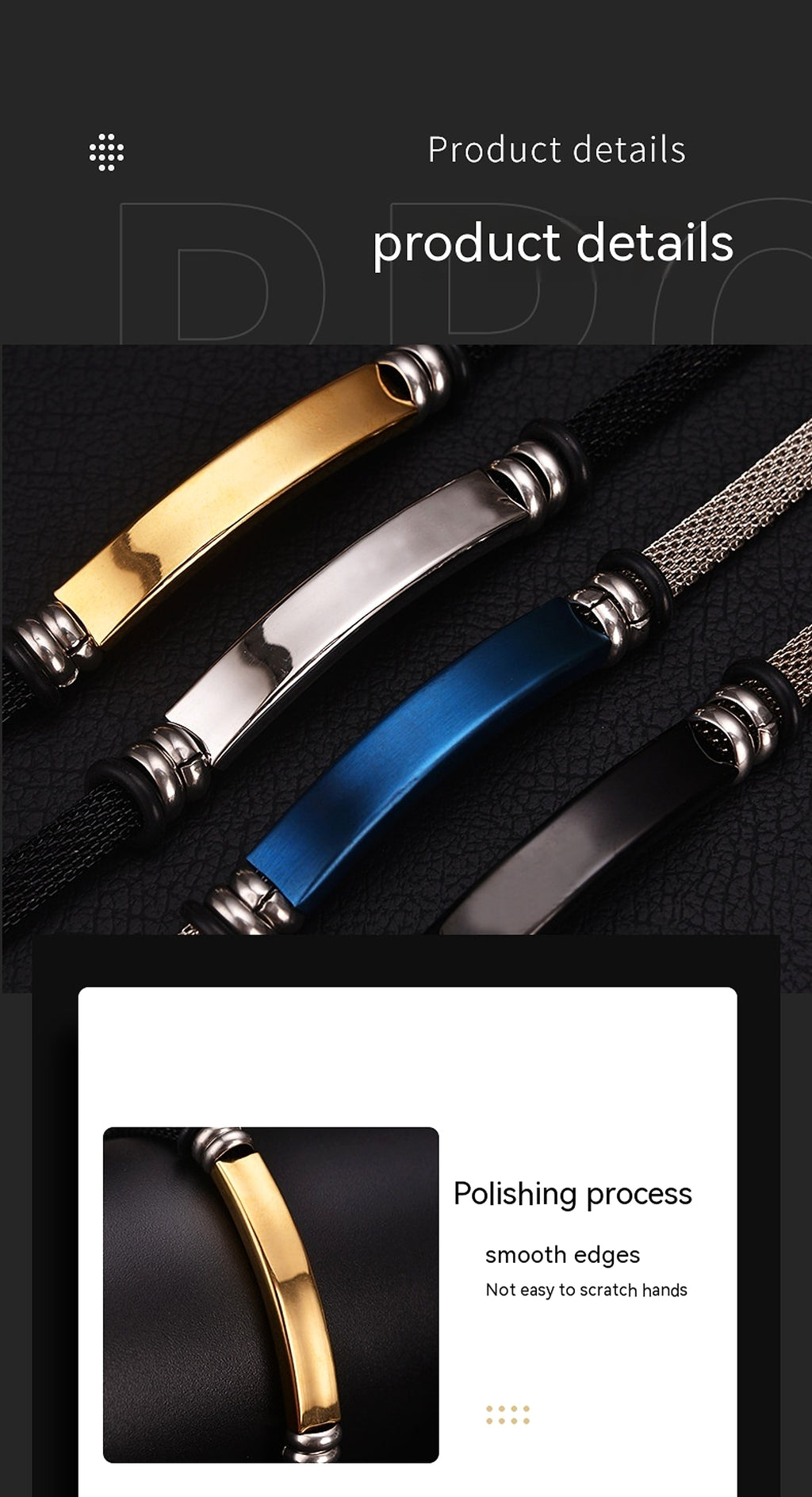 Men's Vintage Stainless Steel Bracelet - enhanced image 7