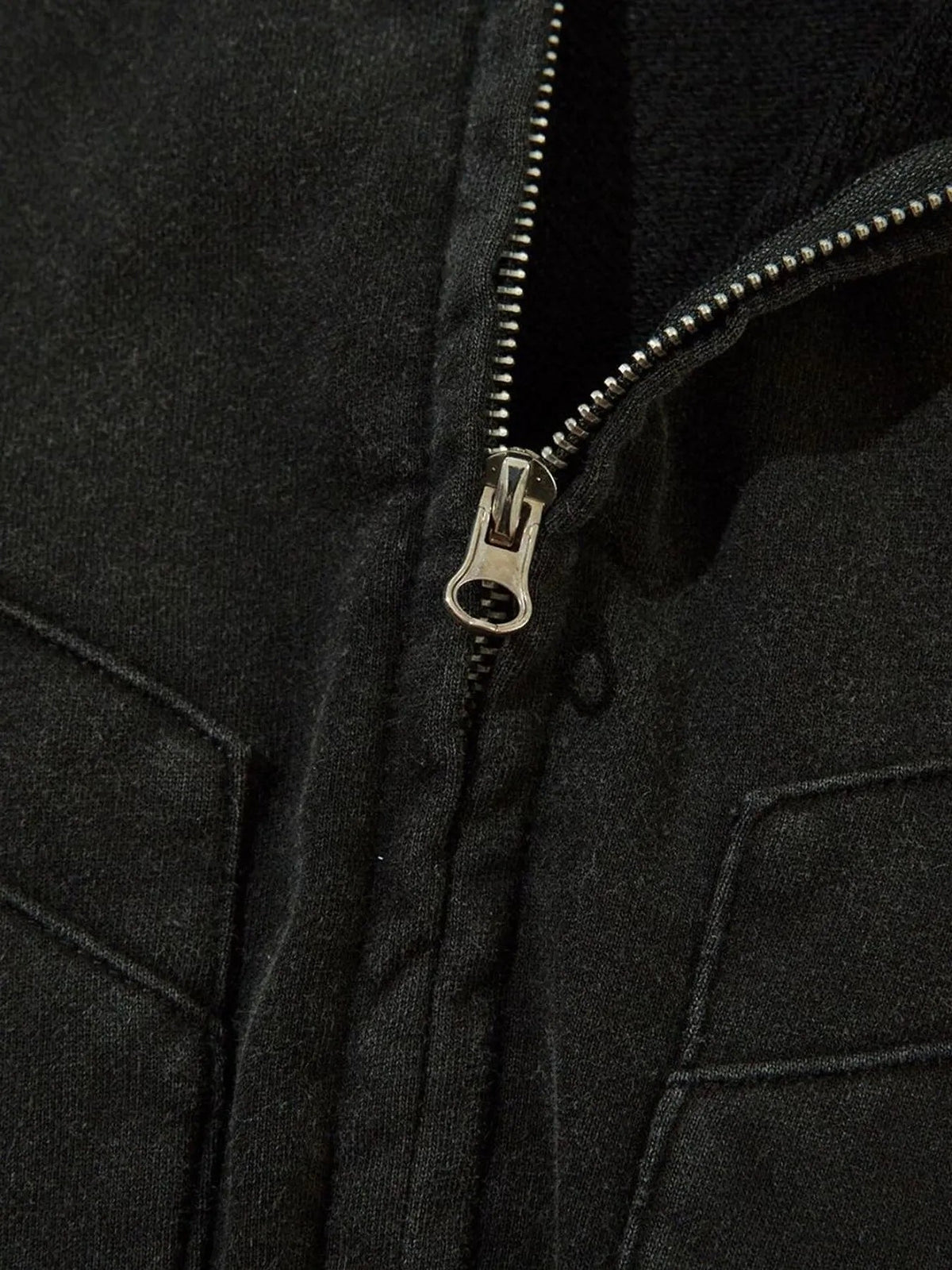 Men's Washed Zip-Up Oversized Hoodie - enhanced image 7