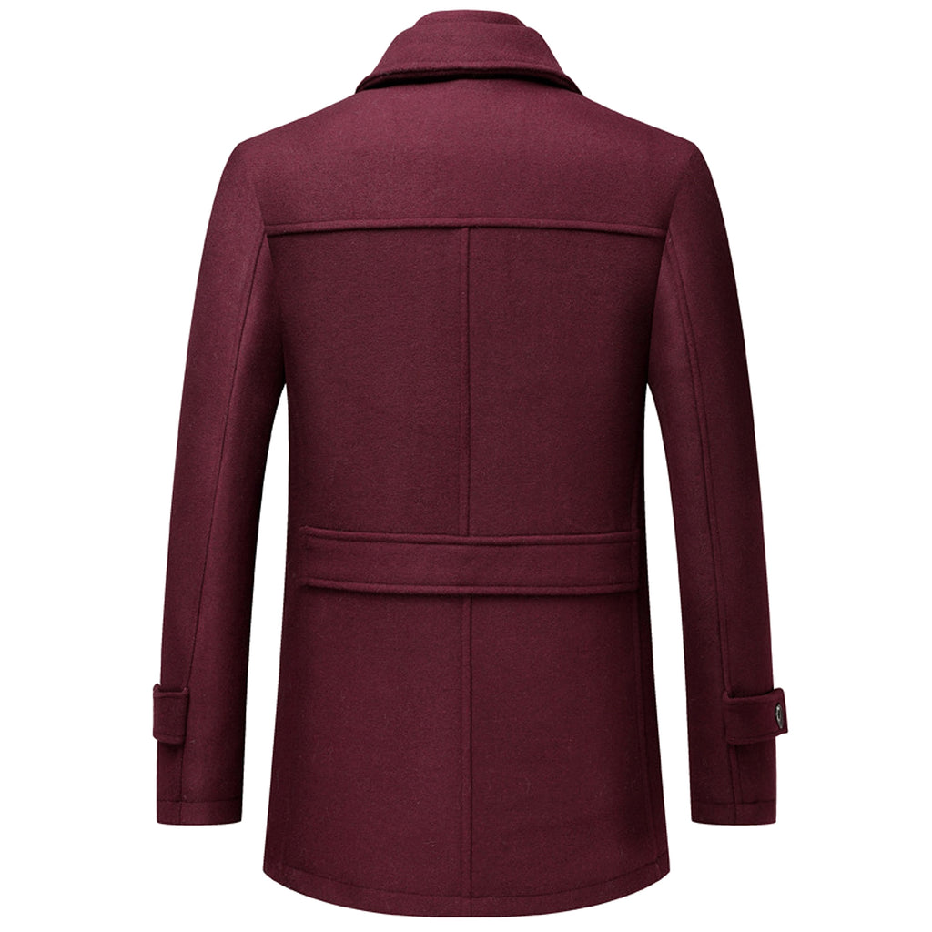 Men's Wool Woolen Thickened Overcoat Jacket - enhanced image 7