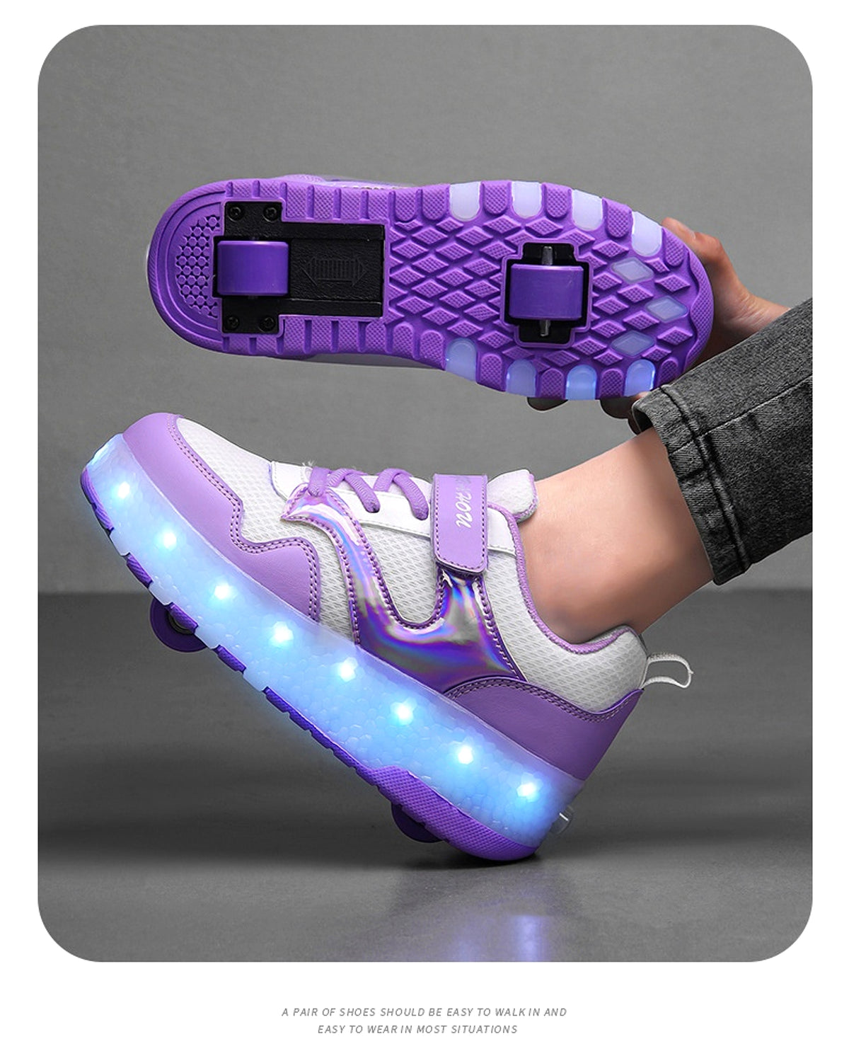 Mesh Heelys Double-wheeled Boys And Girls Skate Shoes - enhanced image 7