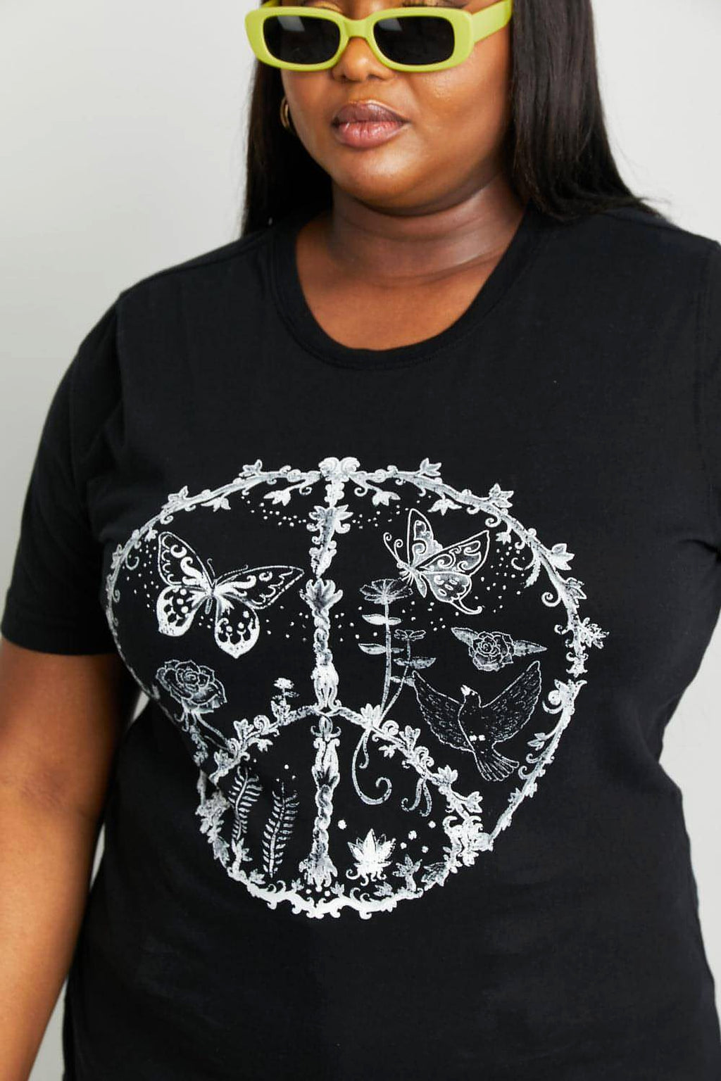 mineB Full Size Butterfly Graphic Tee Shirt - enhanced image 7