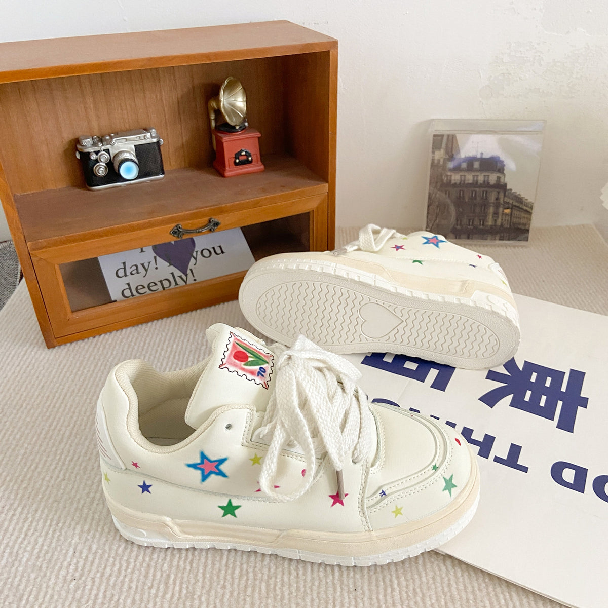 New Leather Flat Platform Sneakers - enhanced image 7