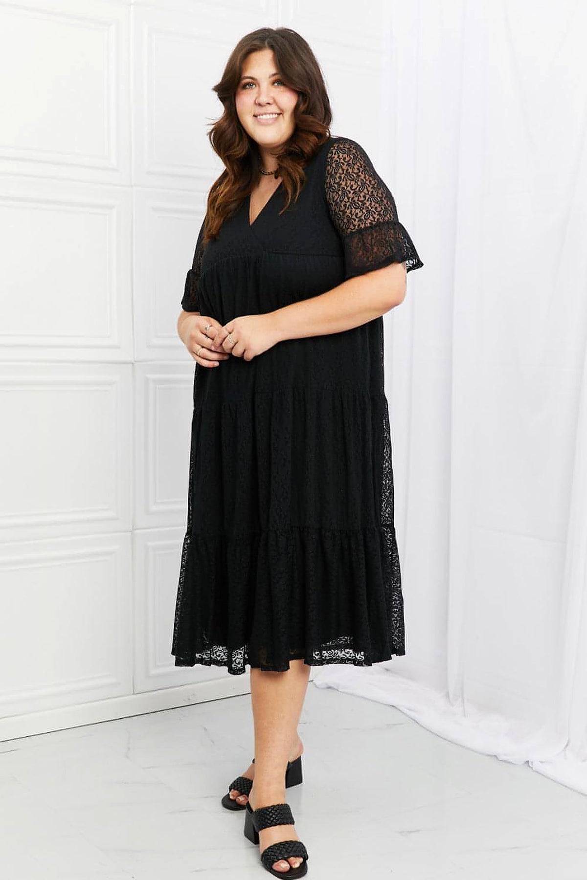P & Rose Lovely Lace Full Size Tiered Dress - enhanced image 7