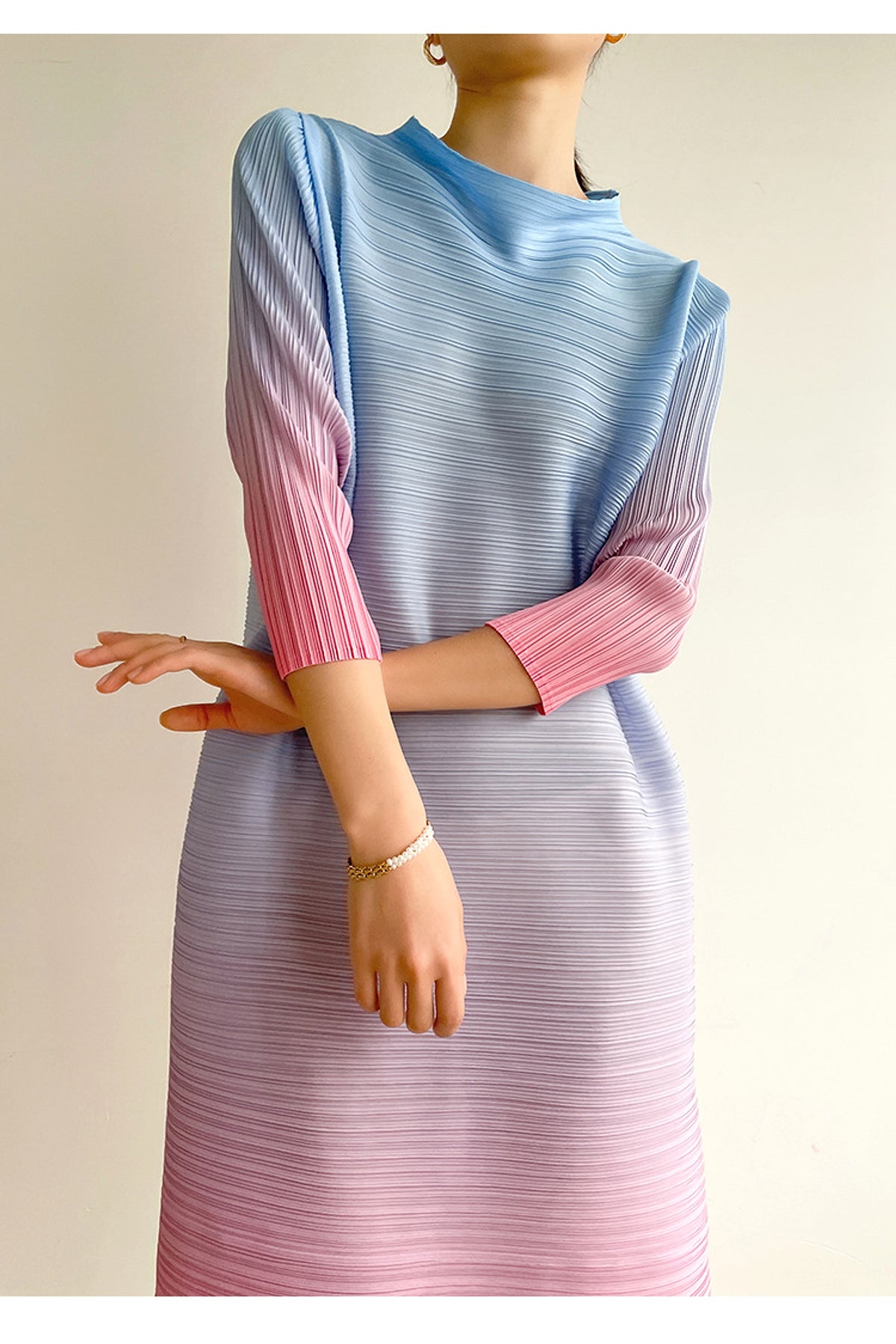 Pleated Plus Size Dress Women - enhanced image 7